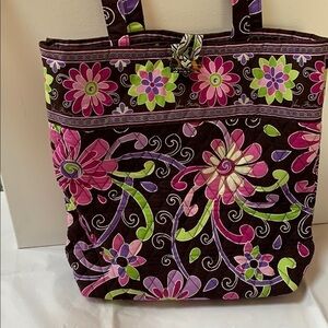 Floral Tote Bag - Pink and Green - Gently Used